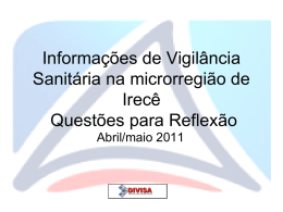 Situação da Vigilância Sanitária no Estado da Bahia