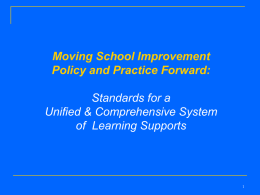 Moving School Improvement Policy and Practice Forward: Common