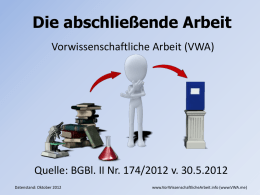 VWA-Präsentation (, Oktober 2012)