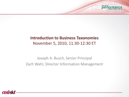 Introduction to Business Taxonomies