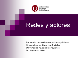 Los actores - Alejandro Villar - Universidad Nacional de Quilmes