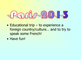 Paris Trip Presentation