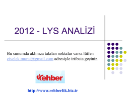 2012 LYS Konu Analizi