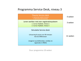 Programma Service Desk, niveau 3