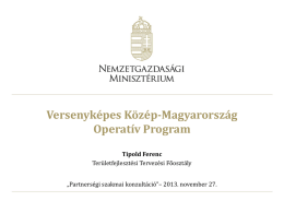 Versenyképes Közép-Magyarország Operatív Program