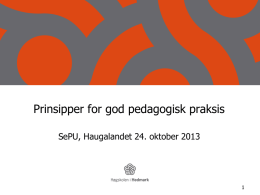 Prinsipper for god pedagogisk praksis