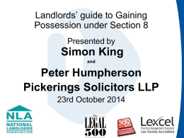 Simon King and Peter Humpherson Pickerings Solicitors LLP