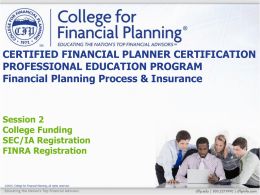 FINRA Registration - College for Financial Planning