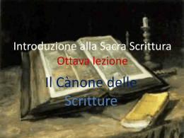 Lezione VIII, Sul canone delle Scritture