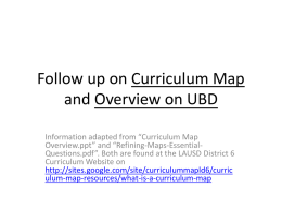 Sample Curriculum Map