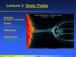 Lecture 3: Electrostatic Fields