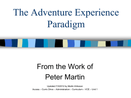 Adventure Experience Paradigm