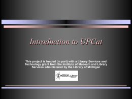 UPCat Powerpoint presentation