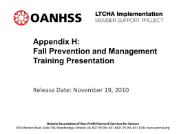 Appendix H: Falls Prevention and Management Training Presentation
