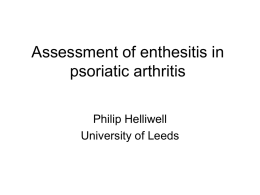 Assessment of enthesitis in psoriatic arthritis