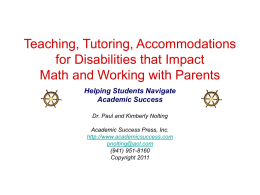 Teaching and Tutoring Students with Learning Disabilities
