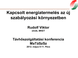 RUDOLF VIKTOR elnök, Magyar Kapcsolt Energia Társaság