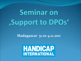 Objectives and schedule - Handicap International Seminars