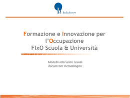 FiXO: PRESENTAZIONE MODELLO DI SERVIZIO
