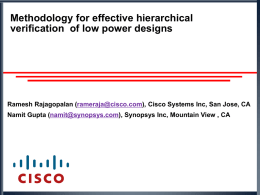 Methodology for Effective Hierarchical Verification of Low