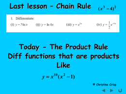 Lesson 9a - The Product rule