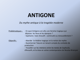 Antigone, du mythe antique à la tragédie moderne