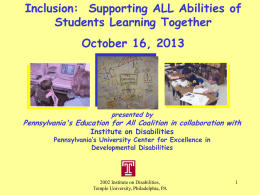 Supporting Diverse Learners - Institute on Disabilities