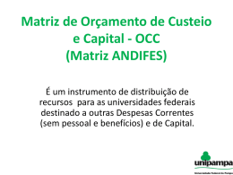Matriz de Orçamento de Custeio e Capital (OCC)