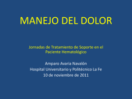 MANEJO DEL DOLOR - Servicio de Hematologia Hospital La Fe