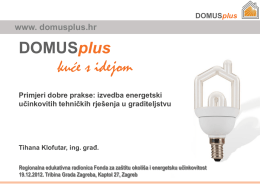 DOMUSplus - Fond za zaštitu okoliša i energetsku učinkovitost