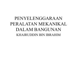 penyelenggaraan peralatan mekanikal dalam bangunan
