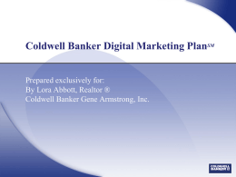Coldwell Banker Digital Marketing Plan