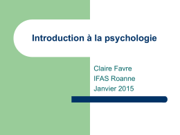 Introduction à la psychologie - Centre Hospitalier de Roanne