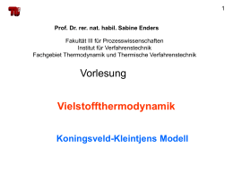 Koningsveld-Kleintjens Modell - Thermodynamik und Thermische