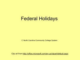 Lesson 20: Federal Holidays - NC-NET