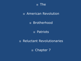 Lec 6-The American Revolution