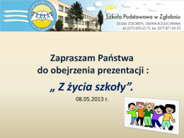 maj 2013 - Szkoła Podstawowa w Zgłobniu