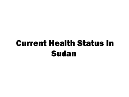 The current health system In Sudan