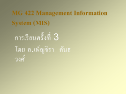 MG 422 Management Information System (MIS)