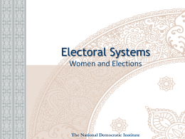 Electoral Systems - National Democratic Institute