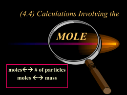 (4.4) Calculations Involving the Mole and DA