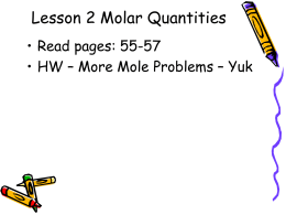 Lesson 2 - Molar Quantities