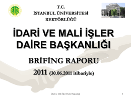 brifing raporu - İstanbul Üniversitesi | İdari ve Mali İşler Daire
