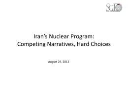 Iran`s Nuclear Program - The Swiss Global Economics