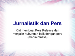 Kiat Menulis Press Release untuk Media Massa