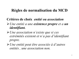 Règles de normalisation du MCD