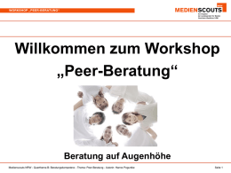 zum Workshop „Peer-Beratung“