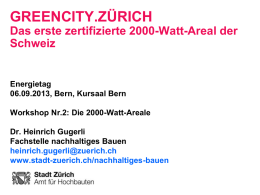 Zertifikat «2000-Watt-Areal