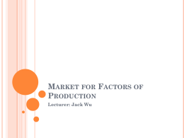 Market for Factors of Production