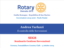 Andrea Tarlazzi &ndash; Il controllo delle Sovvenzioni